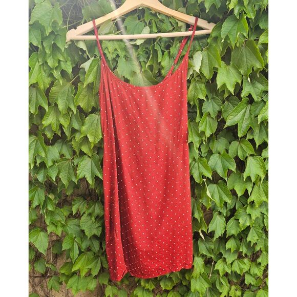 Reformation Tops - REFORMATION LONG RED POLKA DOT TOP WOMEN'S SIZE M